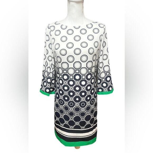 Eliza J Geometric Scoop Neck Shift Dress w/ Back Zipper - Picture 1 of 8